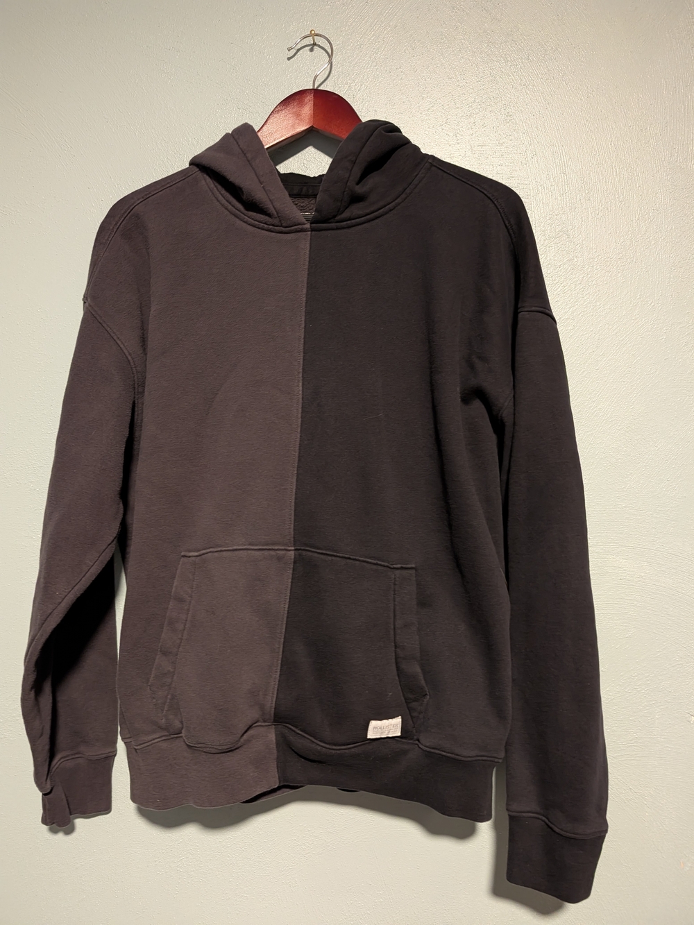 Hollister Two-Tone Dark Gray Black Hooded Sweatshirt